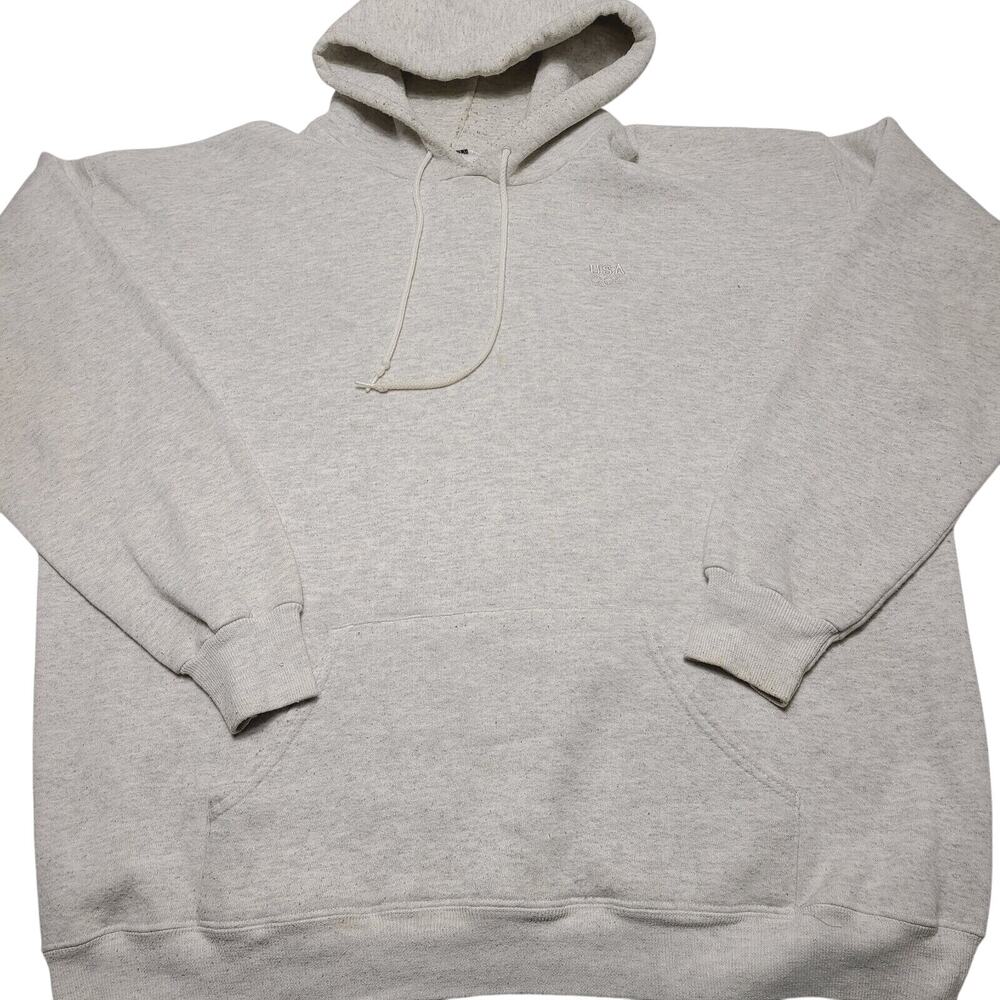 Vintage Olympic USA Hoodie Sweatshirt Pullover Grey Men's Size XL Heavyweight